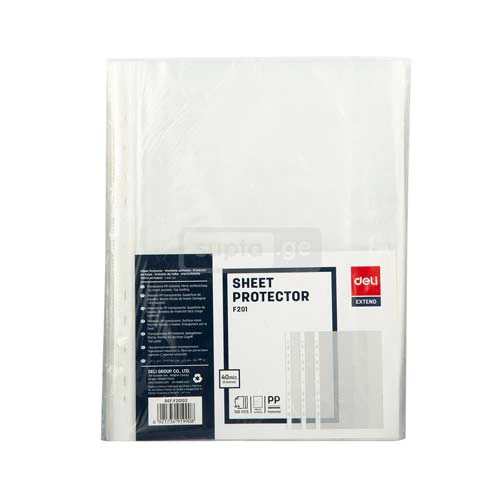 DELI Sheet Protector / File with Glossy Surface 40mc 100pcs EF20102